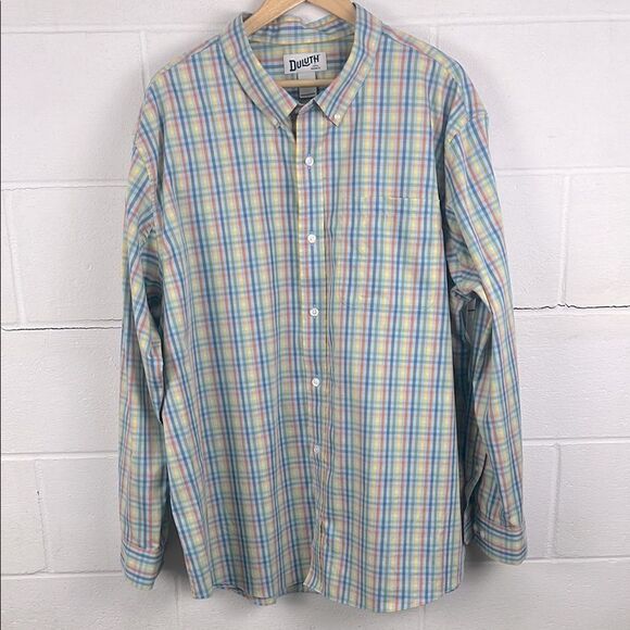 Duluth Trading men’s wrinkle fighter relaxed fit button down long sleeve shirt - Picture 1 of 6